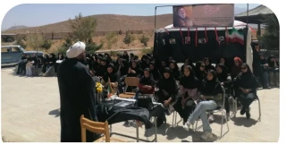 تجمع اعتراضی دانشجویان دانشگاه ملی مهارت واحد اقلید در پی شهادت شهید سیدحسن نصرالله و همراهان ایشان
